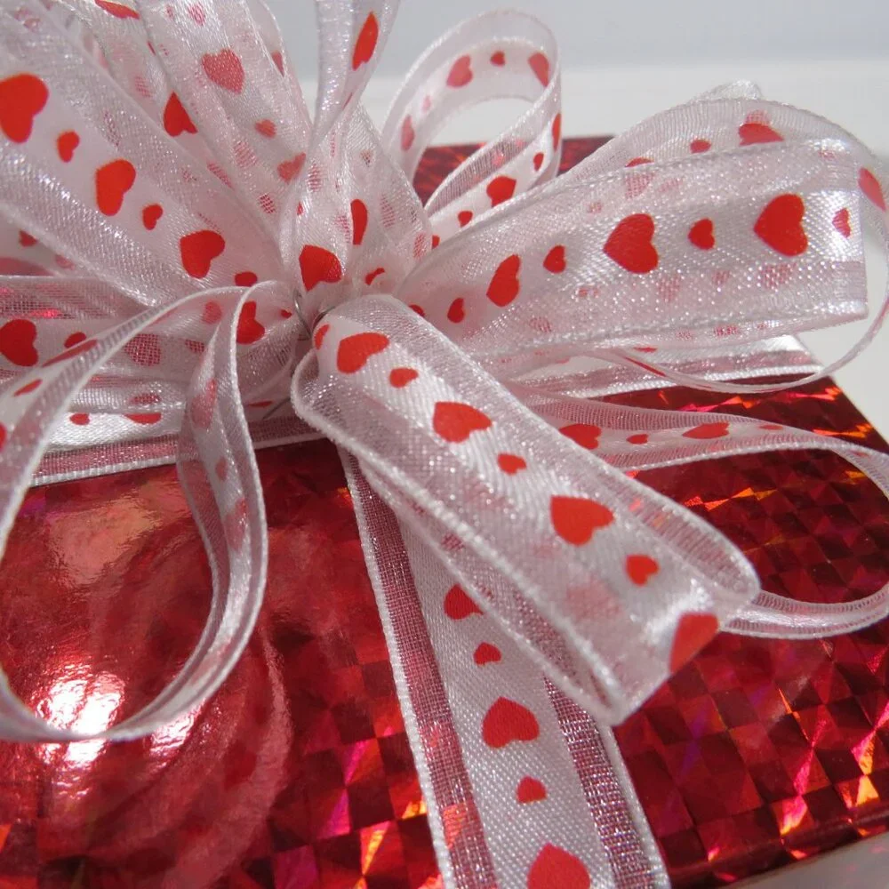 Red Holographic Gift Box, Bow, & Gift Tag (Fits most Ceramic Coffee mugs)
